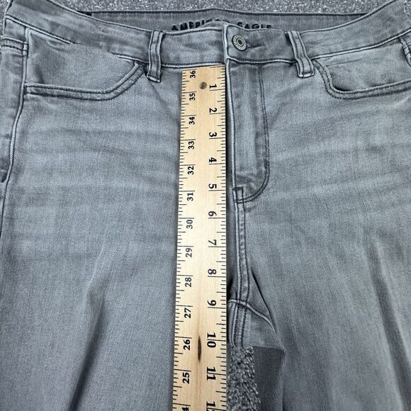 American Eagle Next Level Flex Jeans Womens 8 (32x30) Gray Distressed Flat Front - Picture 4 of 11